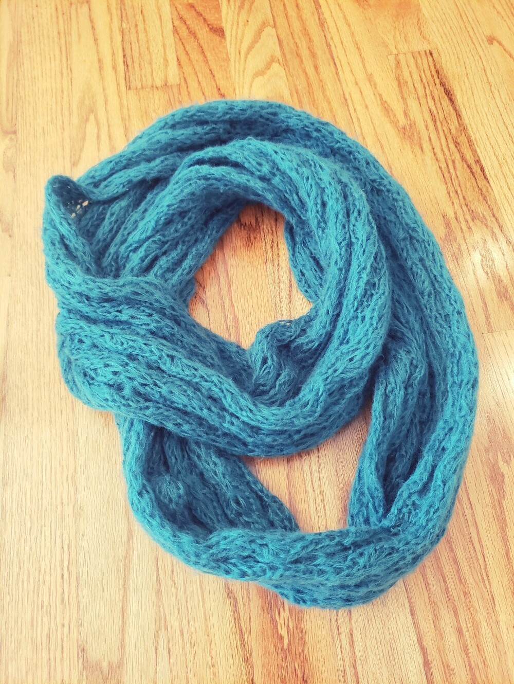 Teal Knit Infinity Scarf- OS